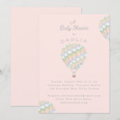 waterverf quilt heteluchtballon Baby shower Kaart (Voorkant / Achterkant)