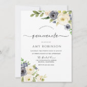 Waterverf Quinceanera Partij bij de Witte en Navy Kaart (Voorkant)