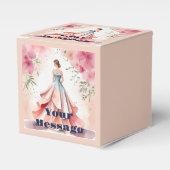 Waterverf Quinceanera Viering Bedankdoosjes (Voorkant Zijde)