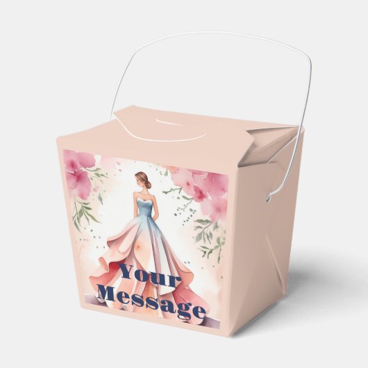 Waterverf Quinceanera Viering Bedankdoosjes (Voorkant Zijde)