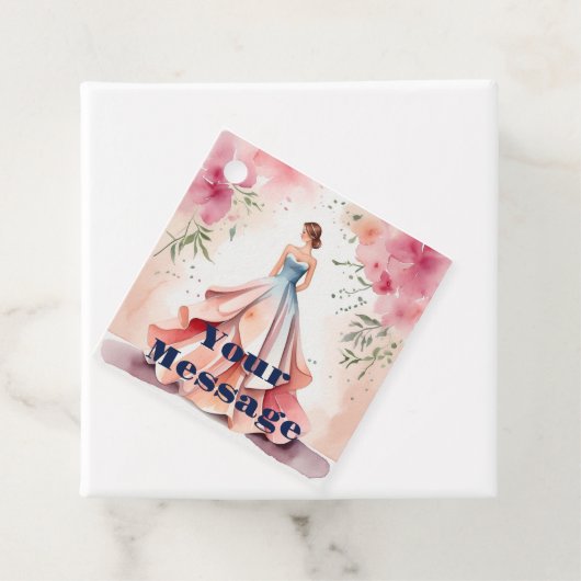 Waterverf Quinceanera Viering Bedankjes Labels (In situ)