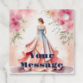 Waterverf Quinceanera Viering Bedankjes Labels (Achterkant)