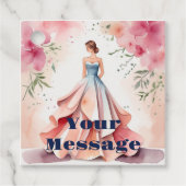 Waterverf Quinceanera Viering Bedankjes Labels (Voorkant)