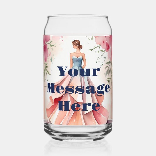 Waterverf Quinceanera Viering Blikvorm Glas (Voorkant)
