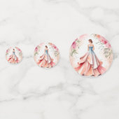 Waterverf Quinceanera Viering Confetti (Achterkanten)