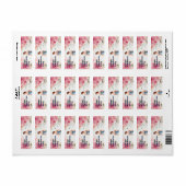 Waterverf Quinceanera Viering Etiket (Full Sheet)