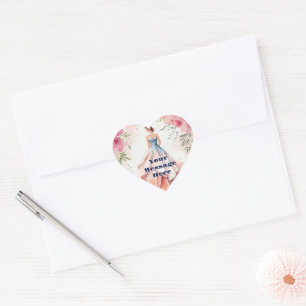 Waterverf Quinceanera Viering Hart Sticker