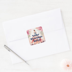 Waterverf Quinceanera Viering Vierkante Sticker