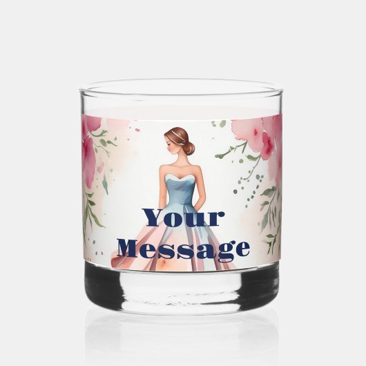 Waterverf Quinceanera Viering Whisky Glas (Voorkant)