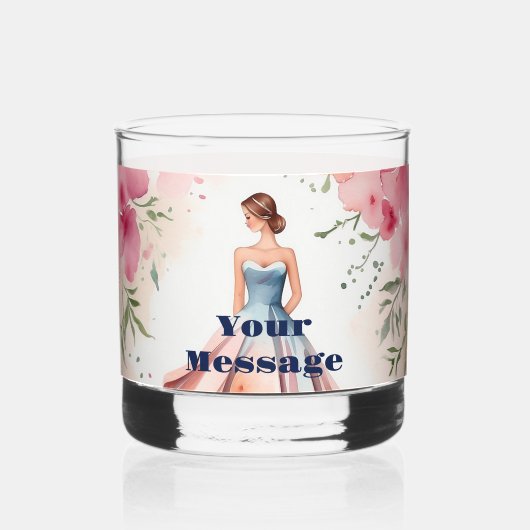 Waterverf Quinceanera Viering Whisky Glas (Achterkant)