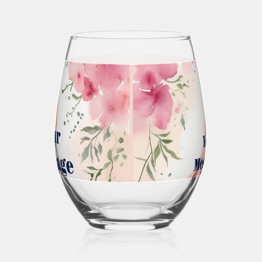 Waterverf Quinceanera Viering Wijnglas Zonder Voet (Links)