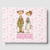 Waterverf Quirky Bride Groom Gastboek Gastenboek (Voorkant)