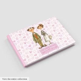 Waterverf Quirky Bride Groom Gastboek Gastenboek