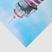 Waterverf Quoddy Lighthouse Tissuepapier (Detail)