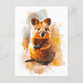 Waterverf Quokka in natuurlijke habitat Briefkaart