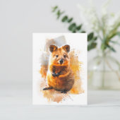 Waterverf Quokka in natuurlijke habitat Briefkaart (Staand voorkant)
