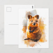 Waterverf Quokka in natuurlijke habitat Briefkaart (Voorkant / Achterkant)