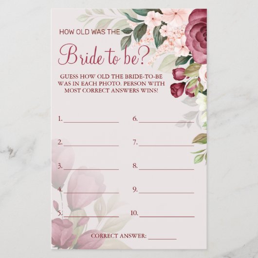 Waterverf Raad eens hoe oud ze was Flyer (Voorkant)