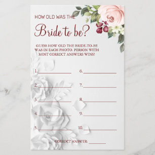 Waterverf Raad eens hoe oud ze was Flyer