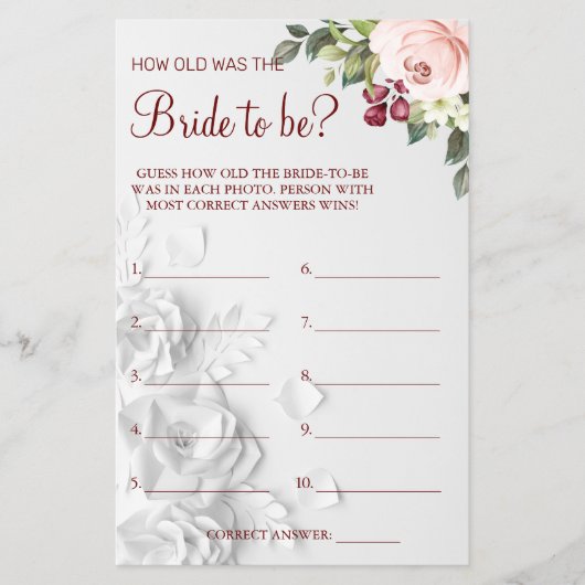 Waterverf Raad eens hoe oud ze was Flyer (Voorkant)