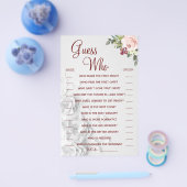 Waterverf raad wie Vrijgezellenfeest spelkaart Flyer (Enkel)