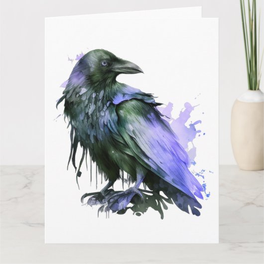 Waterverf Raaf - Blauw Kaart (Voorkant)