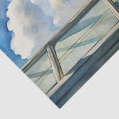 Waterverf raam zeegezicht zee strand tissuepapier (Detail)