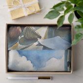 Waterverf raam zeegezicht zee strand tissuepapier (Geschenk)