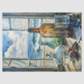 Waterverf raam zeegezicht zee strand tissuepapier (Voorkant)