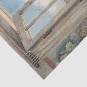 Waterverf raam zeegezicht zee strand tissuepapier (Detail)