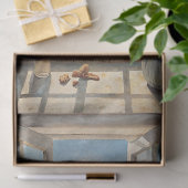 Waterverf raam zeegezicht zee strand tissuepapier (Geschenk)