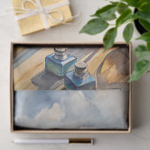 Waterverf raam zeegezicht zee strand tissuepapier (Geschenk)