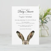 Waterverf Rabbit Baby shower Invitation Kaart (Staand voorkant)