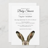 Waterverf Rabbit Baby shower Invitation Kaart (Voorkant / Achterkant)
