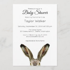Waterverf Rabbit Baby shower Invitation Kaart