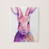 Waterverf Rabbit Hare Portret Legpuzzel (Verticaal)