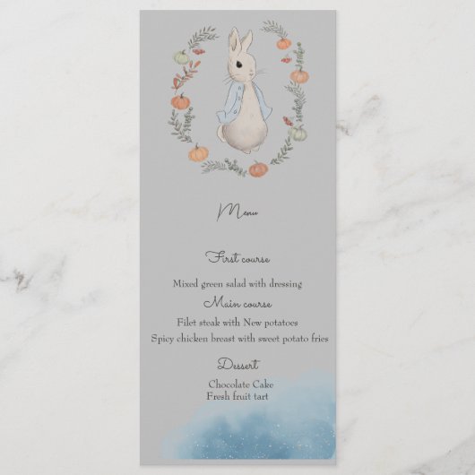 Waterverf Rabbit Peter Birthday Menu (Voorkant)