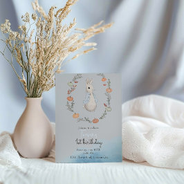 Waterverf Rabbit Peter in najaarsuitnodiging Kaart