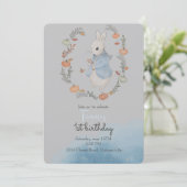 Waterverf Rabbit Peter in najaarsuitnodiging Kaart (Staand voorkant)