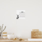 Waterverf Rabbit Year Calendar Poster 2023 (Keuken)
