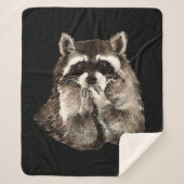 Waterverf Raccoon Bblazen Kisses Fun Animal Art Sherpa Deken (Voorkant)