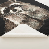 Waterverf Raccoon Bblazen Kisses Fun Animal Art Sherpa Deken (3/4)