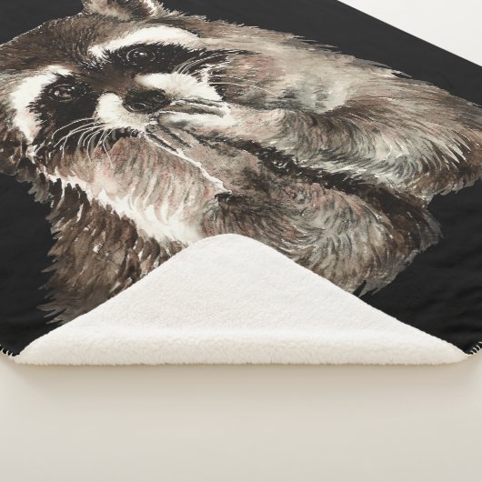 Waterverf Raccoon Bblazen Kisses Fun Animal Art Sherpa Deken (3/4)
