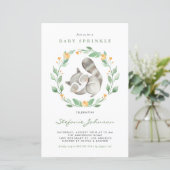 Waterverf Raccoon Greenery Baby Sprinkle Invite (Staand voorkant)