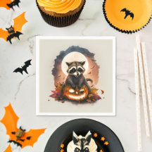 Waterverf Raccoon Halloween