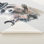 Waterverf Raccoon met geperste formale vun Animal  Sherpa Deken (3/4)