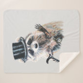 Waterverf Raccoon met geperste formale vun Animal  Sherpa Deken (Voorkant (horizontaal))
