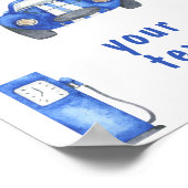 Waterverf Race Auto Eerste Verjaardag aangepaste t Poster (Hoek)