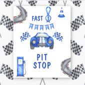 Waterverf Race Auto Eerste Verjaardag PIT STOP Poster