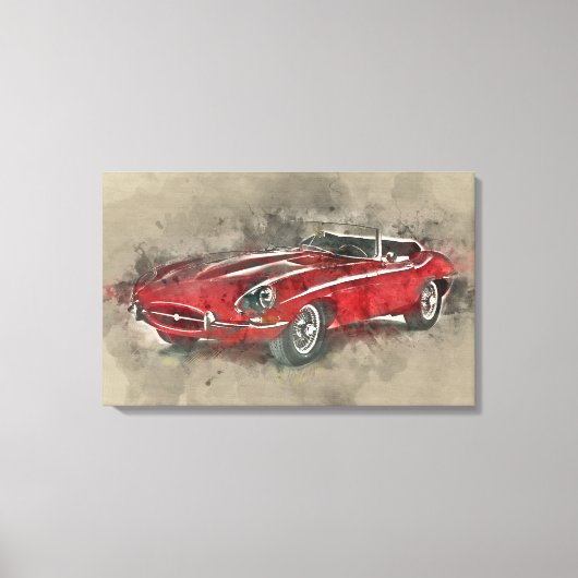 Waterverf Race auto muurkunst canvas print (Voorkant)